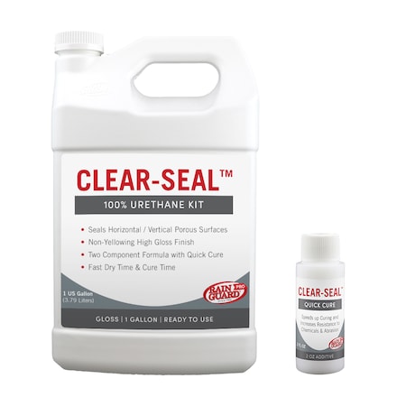 1 Gal. Kit Clear Seal 100% Urethane + Quick Cure, High Gloss, Clear